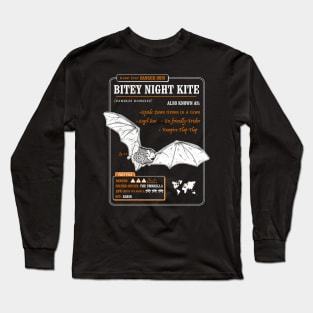 Funny Bat Fact File - Bitey Night Kite Long Sleeve T-Shirt